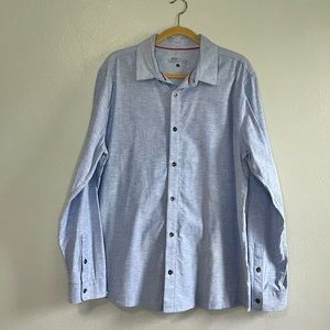 [QOR] Light Blue Oxford Button Down Collared Shirt- Size L